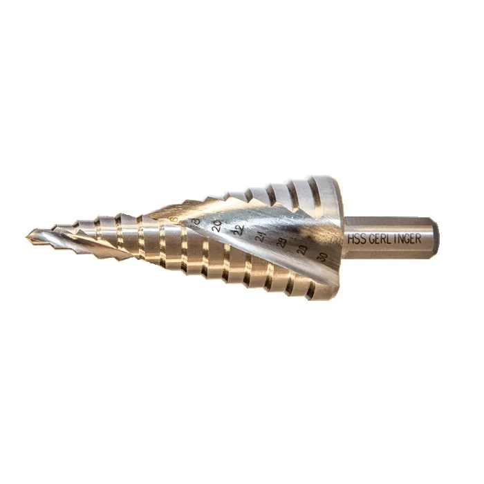 HSS STEPPED DRILL BITS WITH SPIRAL CHANNEL
