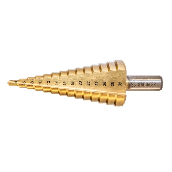 TITANIUM COATED STRAIGHT CHANNEL HSS STEPPED DRILL BITS